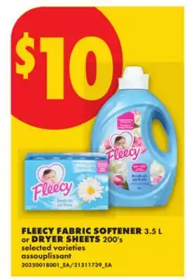 No Frills FLEECY FABRIC SOFTENER, 3.5 L or DRYER SHEETS, 200's offer