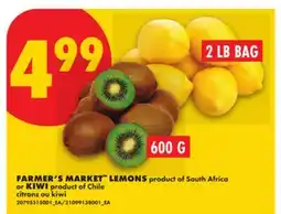No Frills FARMER'S MARKET LEMONS, 2 LB BAG OR KIWI offer