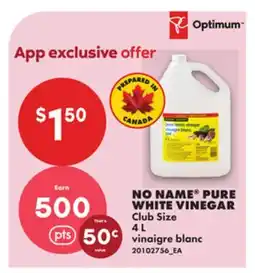 No Frills NO NAME PURE WHITE VINEGAR offer