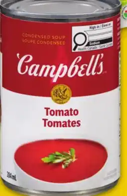 No Frills CAMPBELL'S TOMATO, CREAM OF MUSHROOM, CHICKEN NOODLE or VEGETABLE SOUP offer