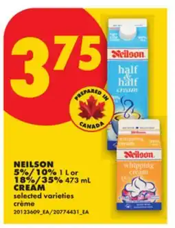No Frills NEILSON, 5%/10%, 1 L or 18%/35%, 473 ml CREAM offer