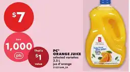 No Frills PC ORANGE JUICE offer