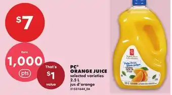 No Frills PC ORANGE JUICE offer