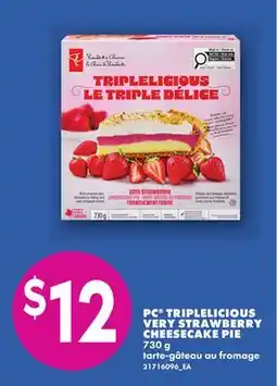 No Frills PC TRIPLELICIOUS VERY STRAWBERRY CHEESECAKE PIE offer