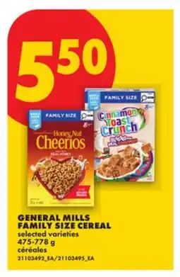 No Frills GENERAL MILLS FAMILY SIZE CEREAL offer