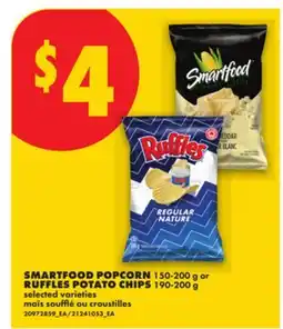 No Frills SMARTFOOD POPCORN, 150-200 g or RUFFLES POTATO CHIPS, 190-200 g offer