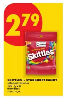 No Frills SKITTLES OR STARBURST CANDY offer