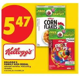 No Frills KELLOGG'S FAMILY SIZE CEREAL offer