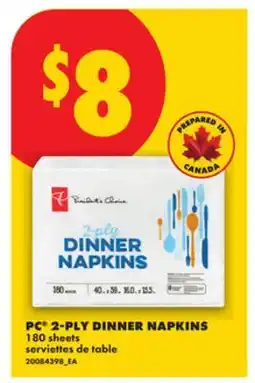 No Frills PC 2-PLY DINNER NAPKINS, 180 sheets offer