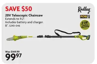 Home Hardware 20V Telescopic Chainsaw offer