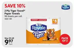 Home Hardware 2 Ply Tiger Towel Paper Towels offer