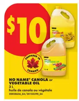 No Frills NO NAME CANOLA or VEGETABLE OIL offer