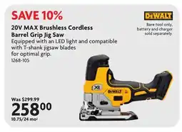 Home Hardware 20V MAX Brushless Cordless Barrel Grip Jig Saw offer