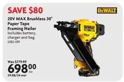 Home Hardware 20V MAX Brushless 30˚ Paper Tape Framing Nailer offer
