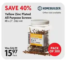 Home Hardware Yellow Zinc Plated All Purpose Screws offer