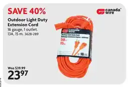 Home Hardware Outdoor Light Duty Extension Cord offer