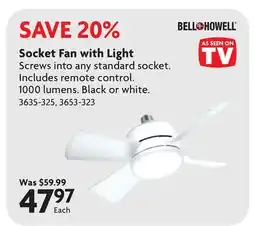 Home Hardware Socket Fan with Light offer