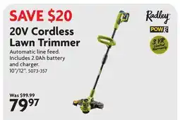 Home Hardware 20V Cordless Lawn Trimmer offer