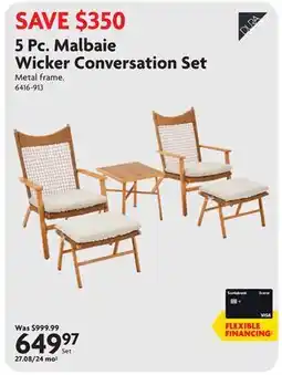 Home Hardware 5 Pc. Malbaie Wicker Conversation Set offer