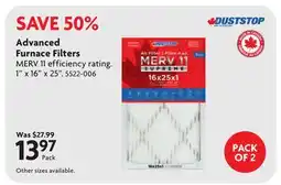 Home Hardware Advanced Furnace Filters offer