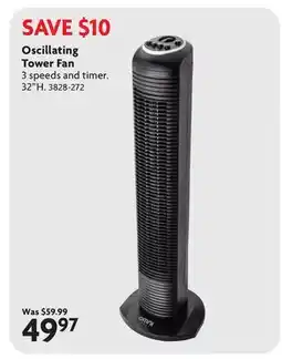 Home Hardware Oscillating Tower Fan offer