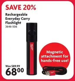 Home Hardware Rechargeable Everyday Carry Flashlight offer