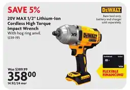 Home Hardware 20V MAX 1/2 Lithium-Ion Cordless High Torque Impact Wrench offer