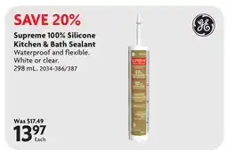 Home Hardware Supreme 100% Silicone Kitchen & Bath Sealant offer