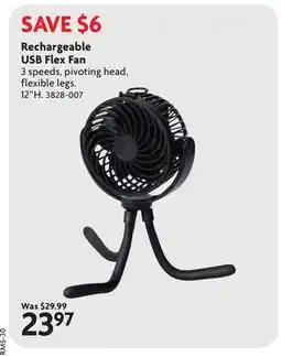Home Hardware Rechargeable USB Flex Fan offer