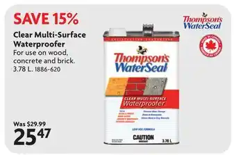 Home Hardware Clear Multi-Surface Waterproofer offer