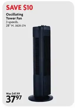 Home Hardware Oscillating Tower Fan offer