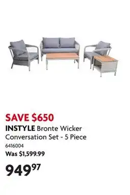 Home Hardware Bronte Wicker Conversation Set-5 Piece offer
