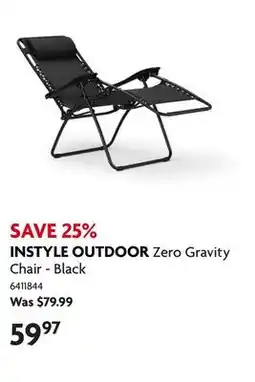 Home Hardware Zero Gravity Chair-Black offer