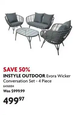 Home Hardware Evora Wicker Conversation Set-4 Piece offer