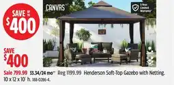 Canadian Tire CANVAS Henderson Soft-Top Gazebo with Netting offer