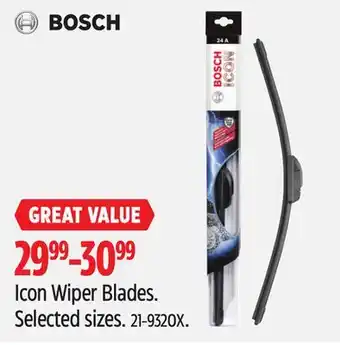 Canadian Tire BOSCH Icon Wiper Blades offer