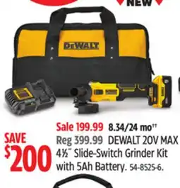 Canadian Tire DEWALT 20V MAX 4 ½ Slide-Switch Grinder Kit with 5Ah Battery offer