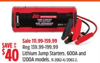Canadian Tire Lithium Jump Starters offer