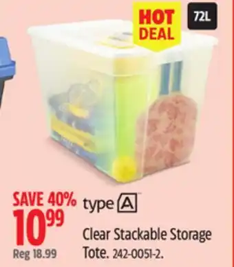 Canadian Tire Clear Stackable Storage Tote offer