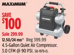 Canadian Tire Maximum 4.5-Gallon Quiet Air Compressor offer