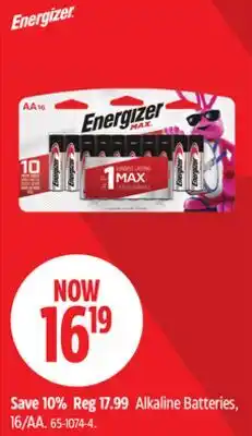 Canadian Tire Energizer Alkaline Batteries offer