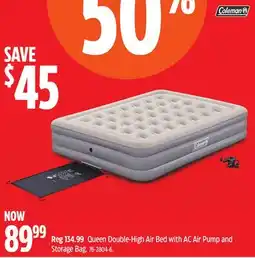 Canadian Tire Queen Double-High Air Bed with AC Air Pump and Storage Bag offer