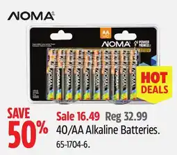 Canadian Tire NOMA 40/AA Alkaline Batteries offer