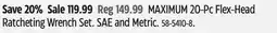 Canadian Tire MAXIMUM 20-Pc Flex-Head Ratcheting Wrench Set offer
