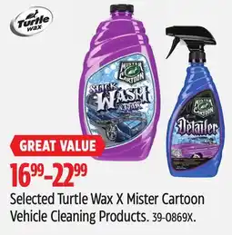 Canadian Tire Selected Turtle Wax X Mister Cartoon Vehicle Cleaning Products offer
