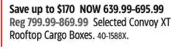 Canadian Tire Selected Convoy XT Rooftop Cargo Boxes offer