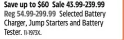 Canadian Tire Selected Battery Charger, Jump Starters and Battery Tester offer
