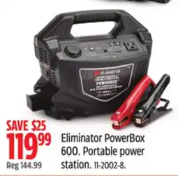 Canadian Tire Motomaster Eliminator PowerBox 600. Portable power station offer