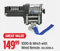 Canadian Tire 3000-lb Winch with Wired Remote offer