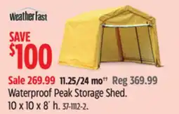 Canadian Tire Weather Fast Waterproof Peak Storage Shed offer